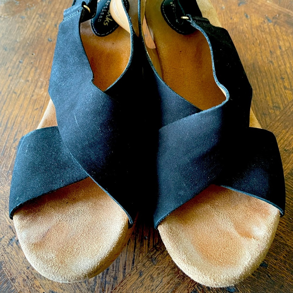 Clark Black Suede Slingbacks